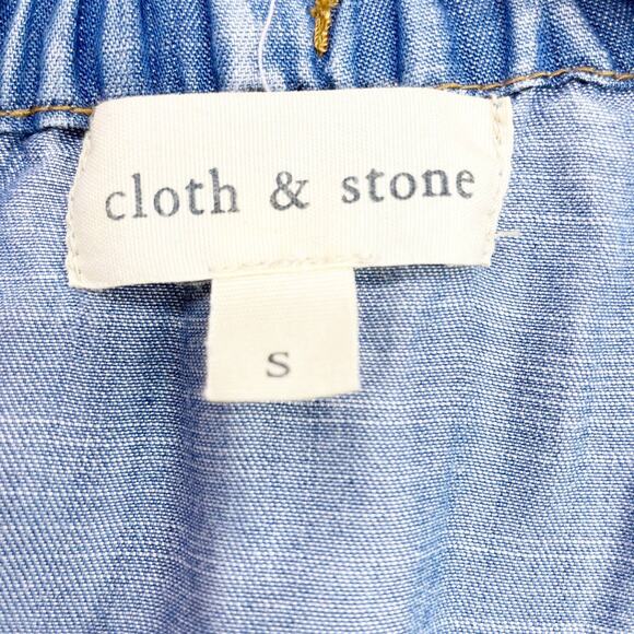 Anthropologie Cloth + Stone Size S Chambray Dress Mini Bohemian Classic Summer - Picture 7 of 9